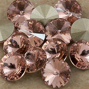 Swarowsky Rivoli Crystal 319 Vintage Rose 12mm
