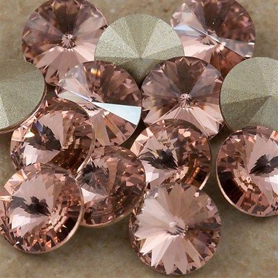 Swarowsky Rivoli Crystal 319 Vintage Rose 12mm