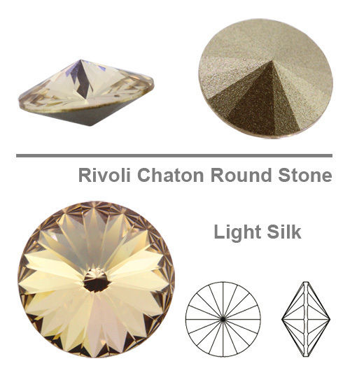 Swarowsky Rivoli Crystal 261 Light Silk 14mm
