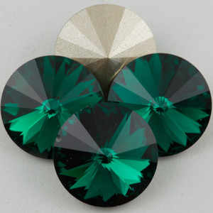 Swarowsky Rivoli Crystal 205 Emerald 12mm