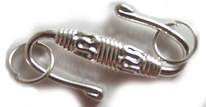 H20-7271FN Застежка, S-крюк, 25x15.5mm, посеребренная латунь