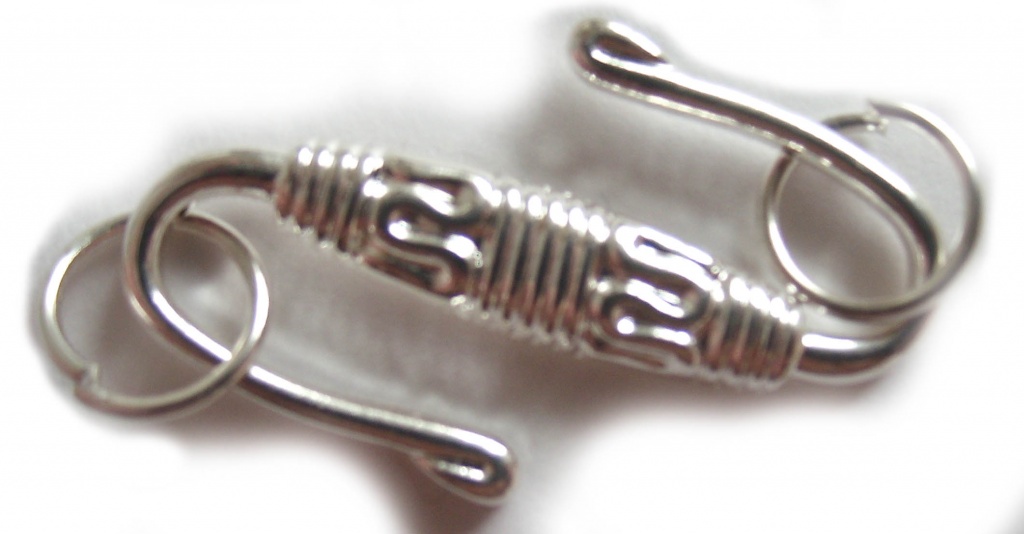 H20-7271FN Застежка, S-крюк, 25x15.5mm, посеребренная латунь