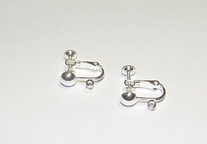 основа для клипс посеребрёная 17mm 1 пара