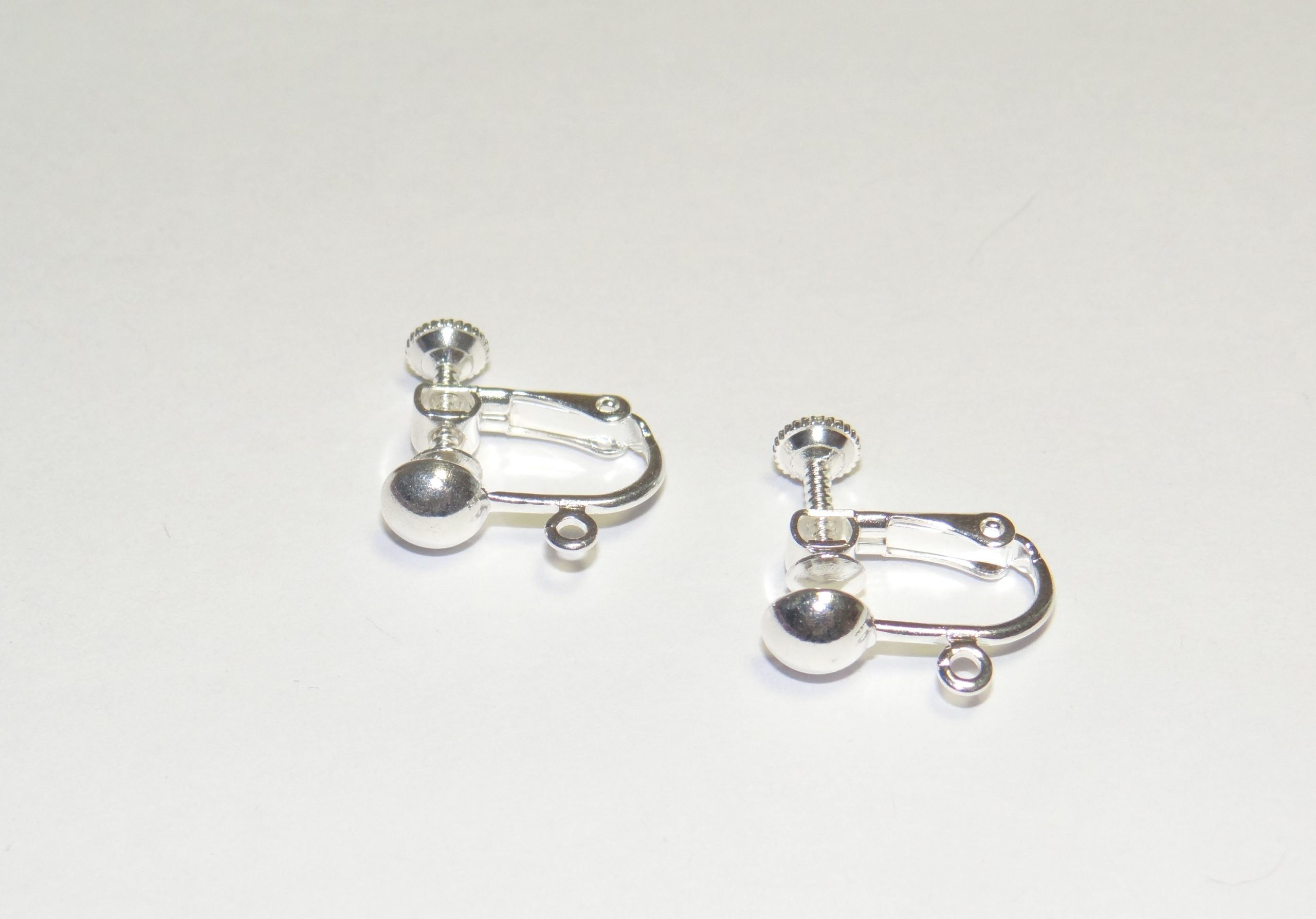 основа для клипс посеребрёная 17mm 1 пара